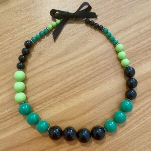 Banana Republic Green and Black Beaded Necklace